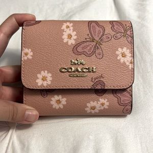 Coach small trifold wallet with lovely butterfly print